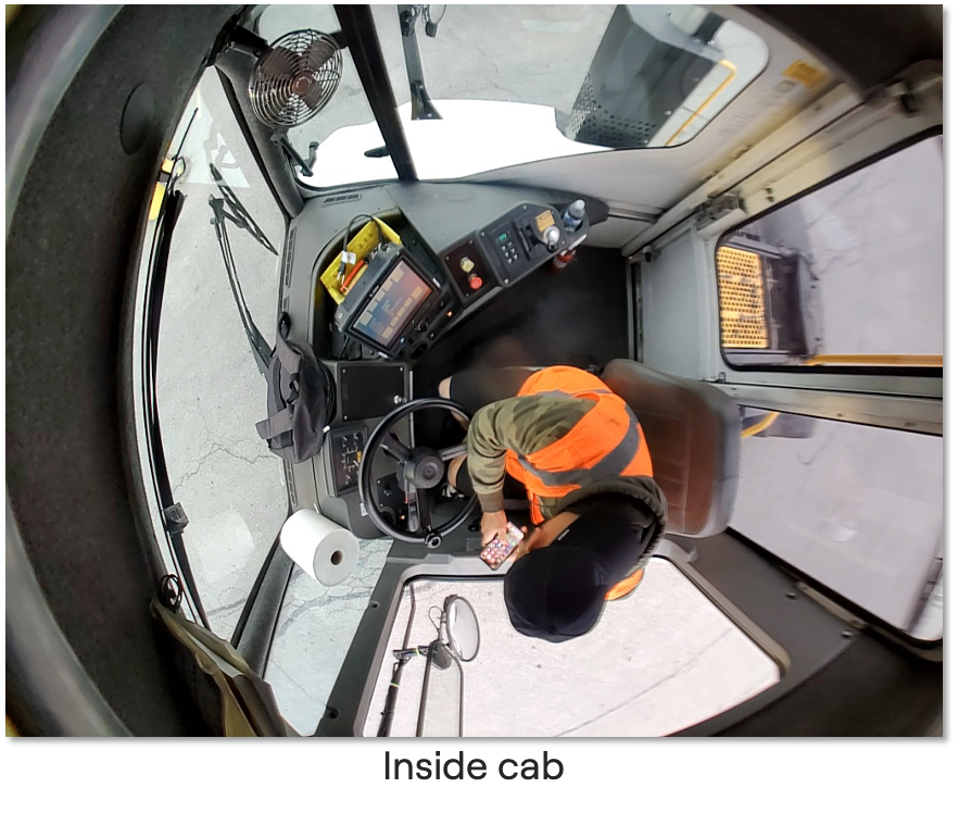 Yard truck overhead camera view