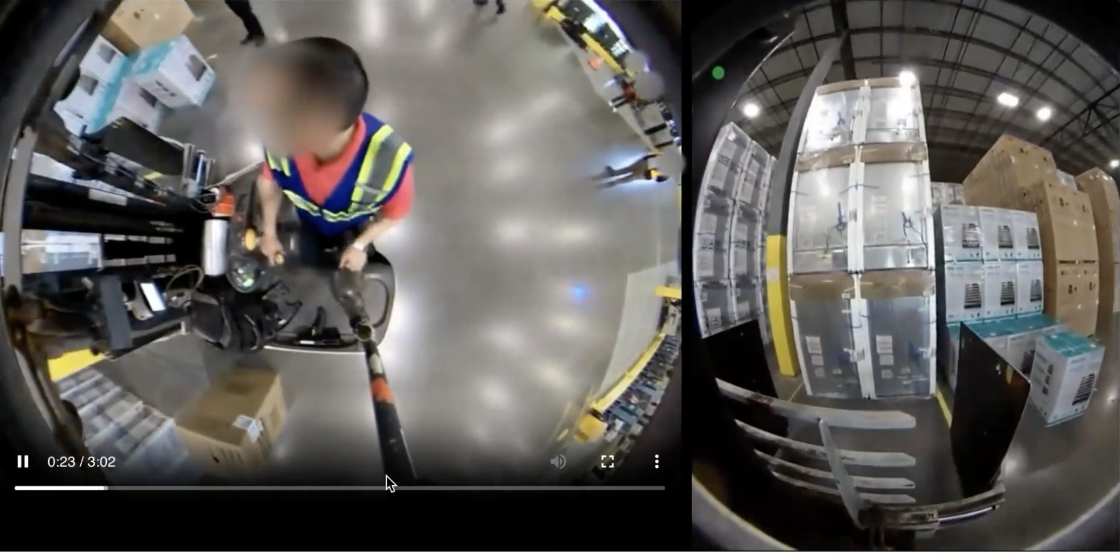 Forward + overhead camera view